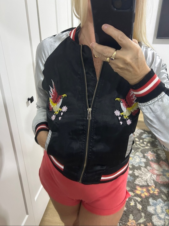 Jackets & Blazers - Y2K era Vintage Black Label Satin Sukajan Ebroidered Bomber Jacket |Size Medium